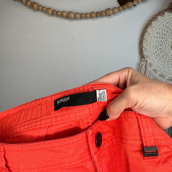 Fox Racing Red Micro Cut Off Shorts - Picture 3 of 3